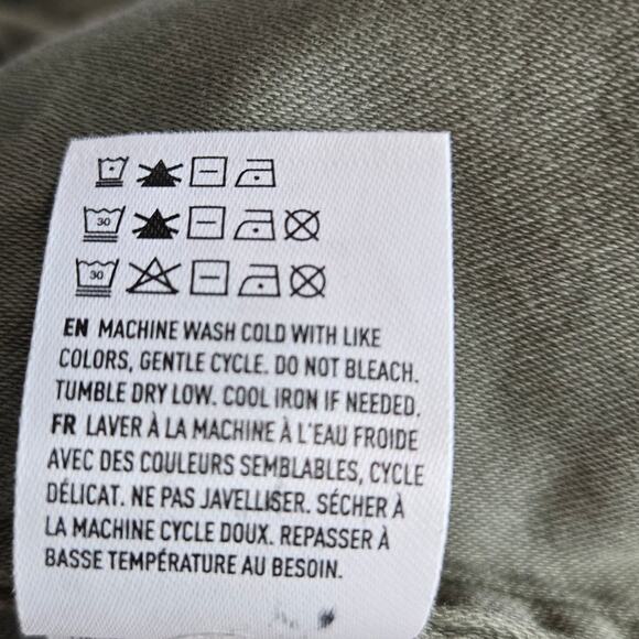 American Eagle Barn Chore Coat S Military Green Utility Snap Zip Jacket Pockets - Picture 9 of 13